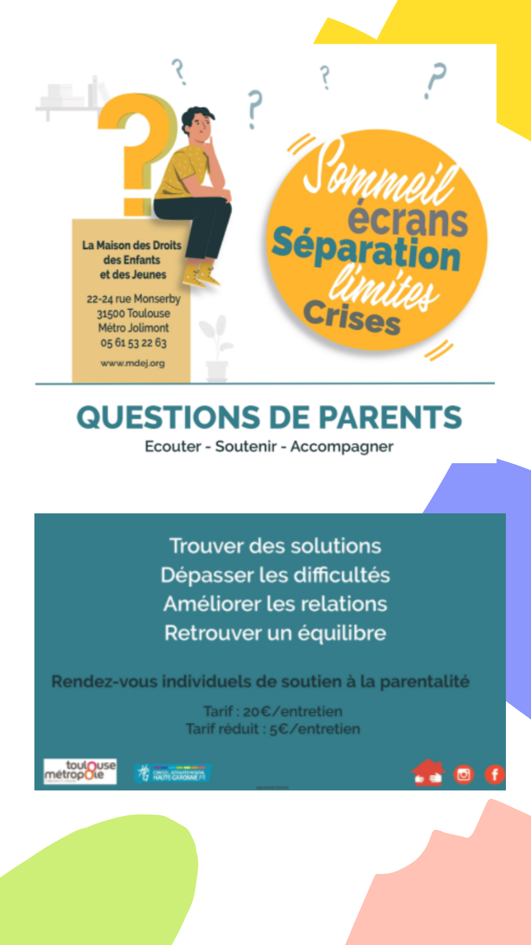 affiche de présentation de la maison des droits des enfants et des jeunes