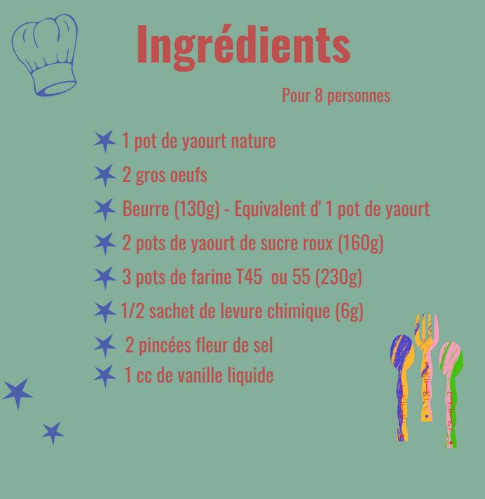 ingrédients gâteau au yaourt