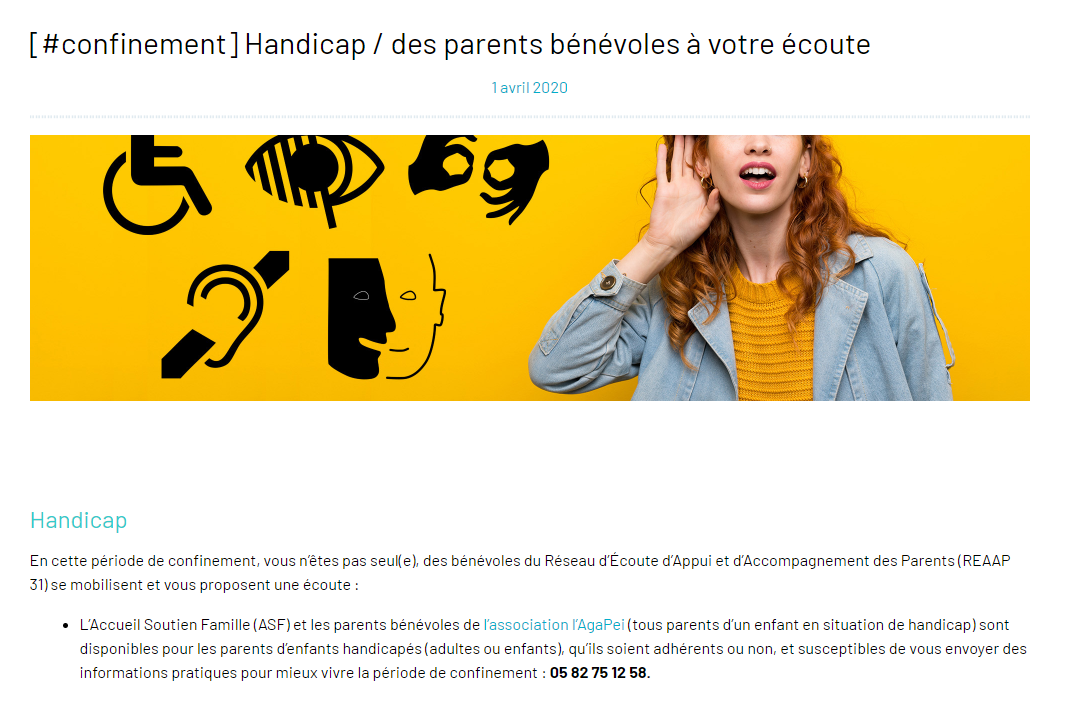 Handicap : des parents bénévoles à votre écoute
