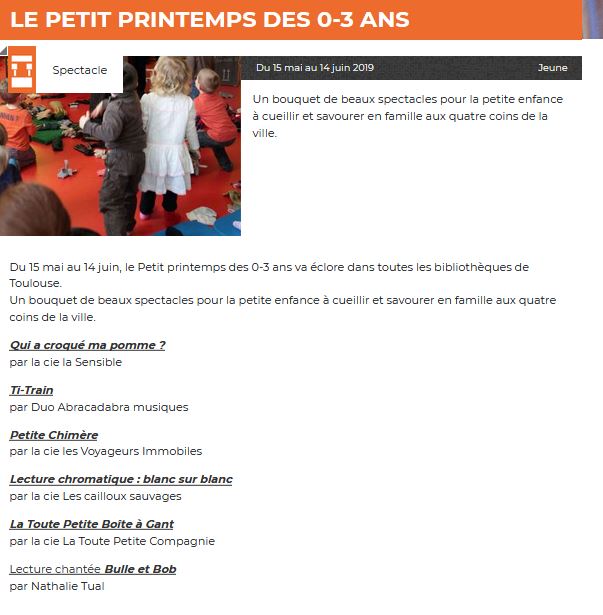 Le petit printemps des bibliothèques de toulouse